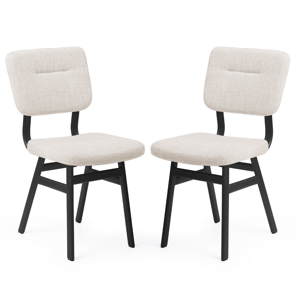 Dining Chairs Set of 2 Off-White Metal Legs K98903
