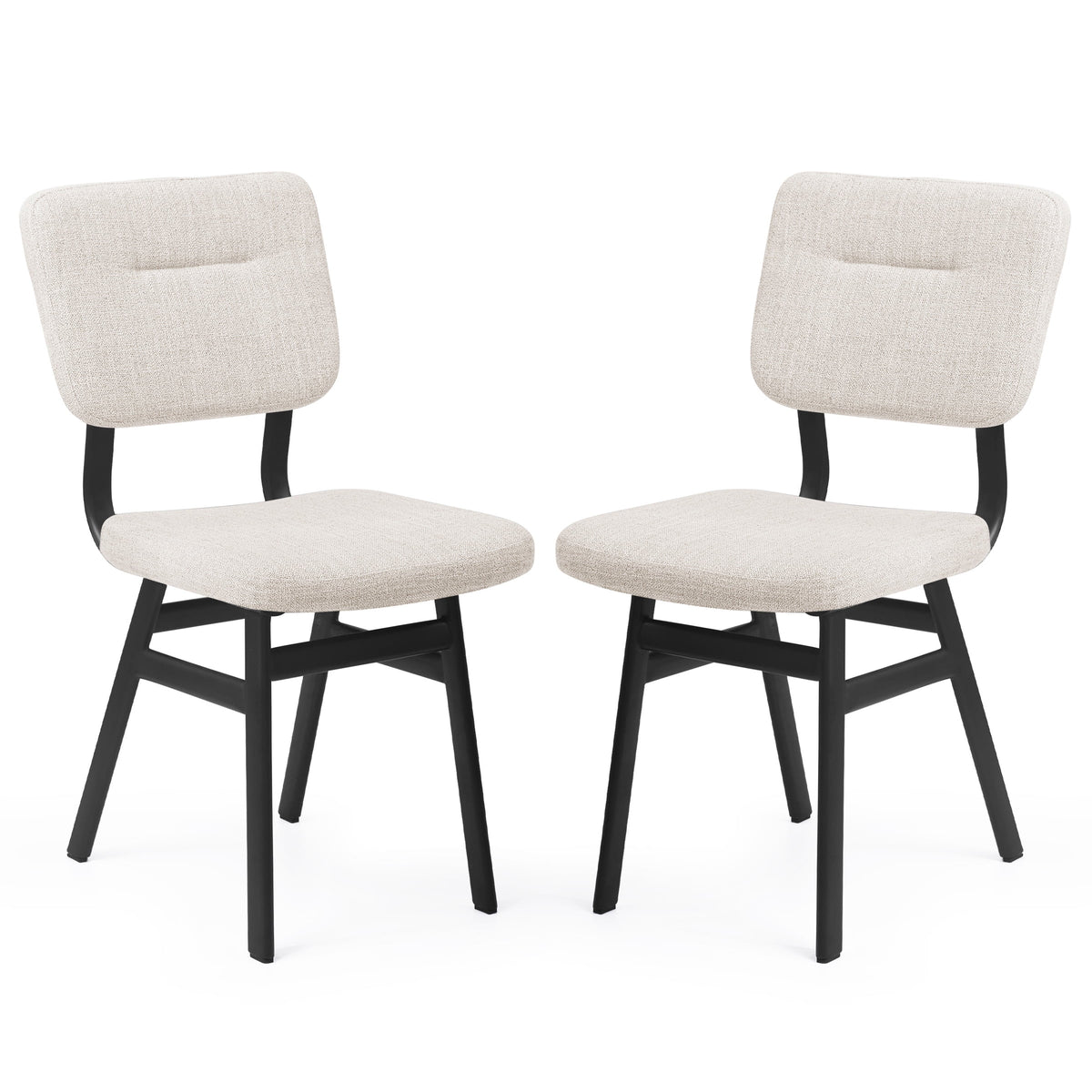 Dining Chairs Set of 2 Off-White Metal Legs K98903