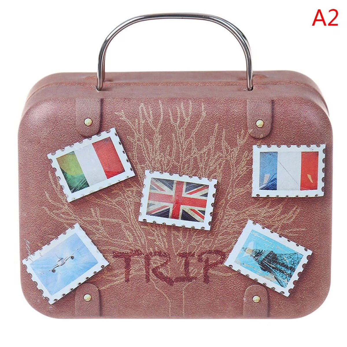 Metal Mini Suitcase Dollhouse Decoration F254366