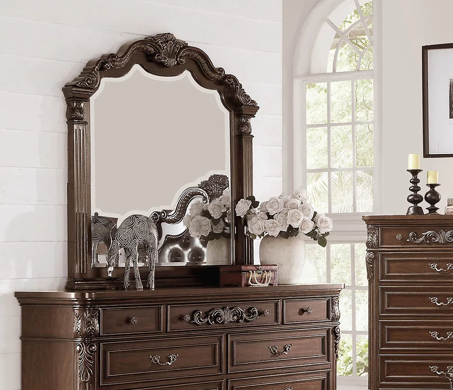 4pcs Eastern King Bed Dresser Mirror Nightstand D56662