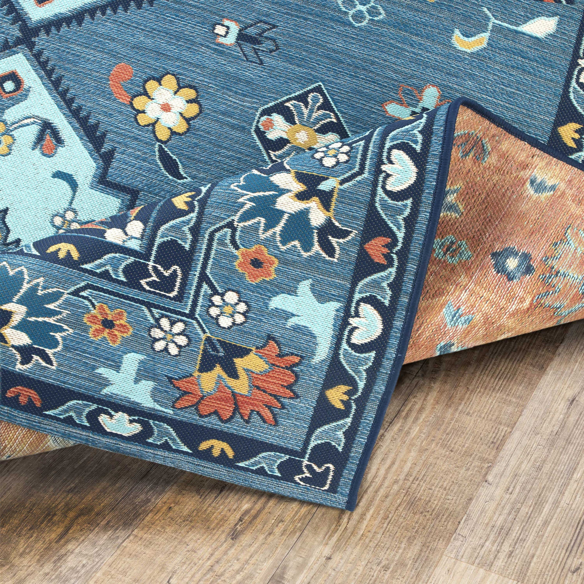 Indigo Blue 5' x 7' Outdoor Rug P90955
