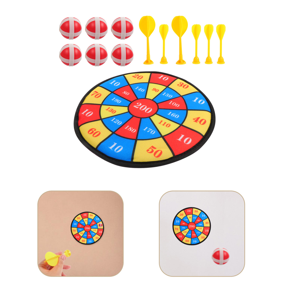 13Pcs Kids Sticky Target Darts Board Toys Z55954