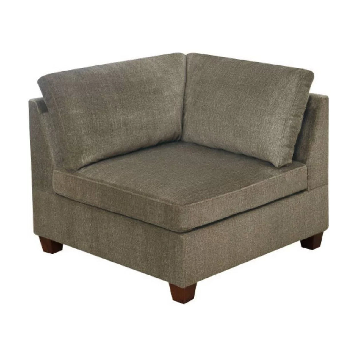 37 Inches Fabric Upholstered Wooden Corner Wedge O6450
