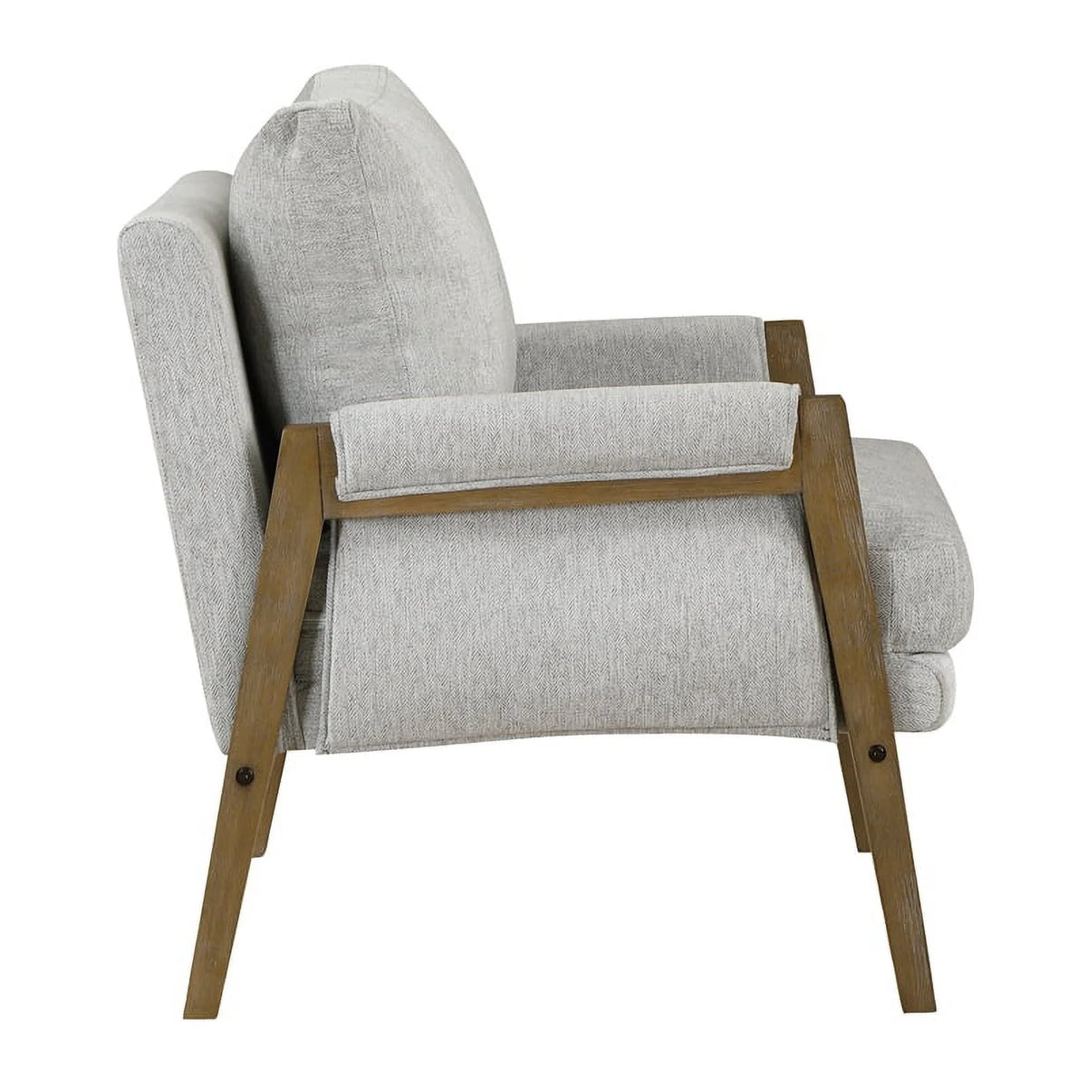Smoke Gray Fabric Wood Frame Armchair W15994