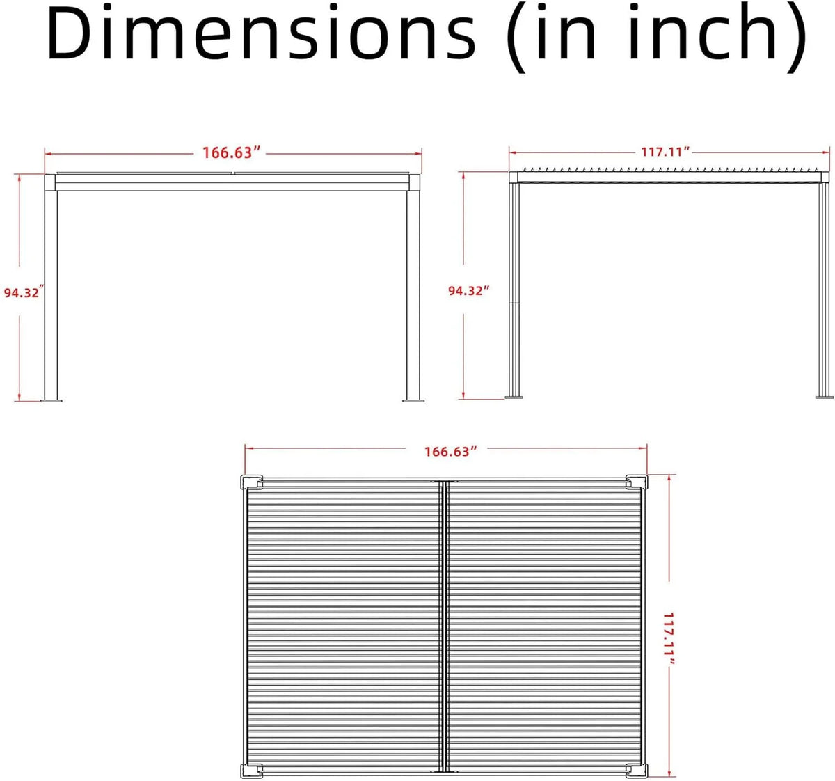 10' × 14' Aluminum Louvered Pergola Q515