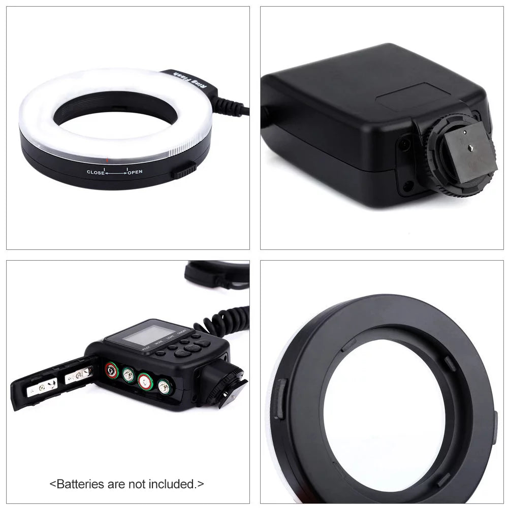 Flash Lamp 8 Adapter Power 3 Diffusers 3000-15000K LED LCD Display P719