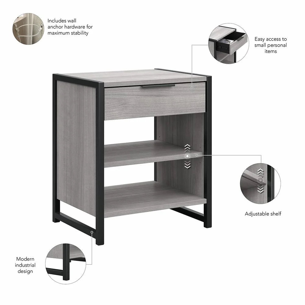 Small End Table with Drawer in Platinum Gray O74531