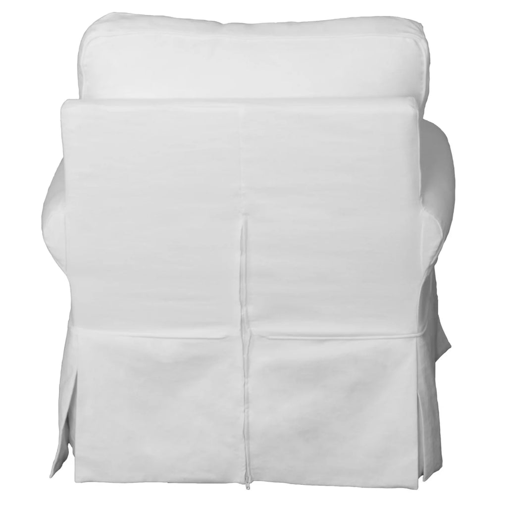 White Fabric Slipcover Swivel Rocking Chair & Ottoman X187373