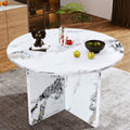 47 Inch Faux Marble Round Dining Table V1542