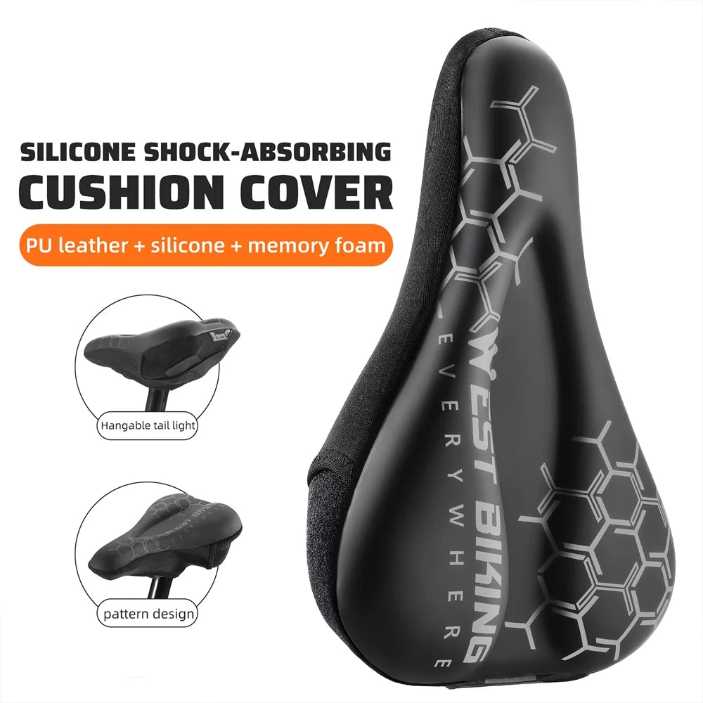 Thickened Breathable Bike Saddle Cover with Soft Silicone Pad O717937