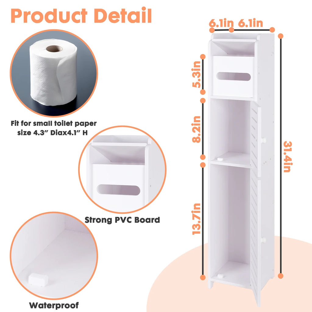 White Freestanding Bathroom Storage Shelf F2426