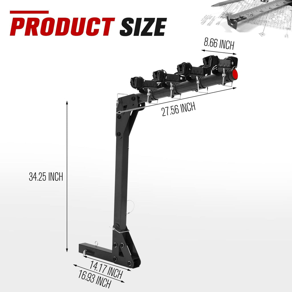 4-Bike Rack for 2 inch Hitch Bicycle Carrier P53087