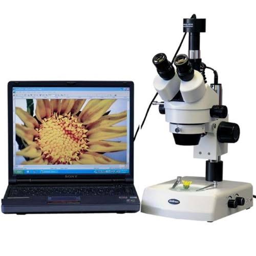 3.5X-90X Trinocular Stereo Zoom Microscope with Dual Halogen Lights and 9MP Camera U2730