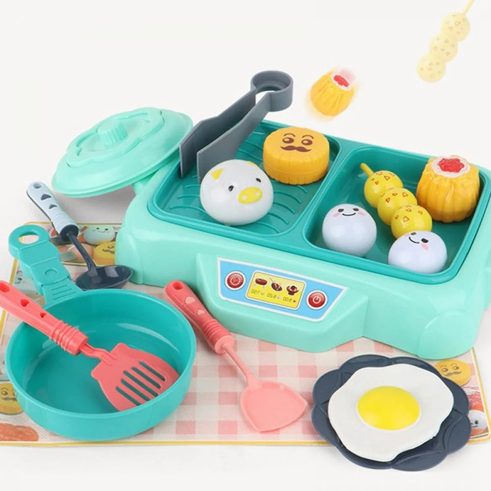 Pretend Play Kitchen Toy with Cookware Pot and Cooking Utensils V561