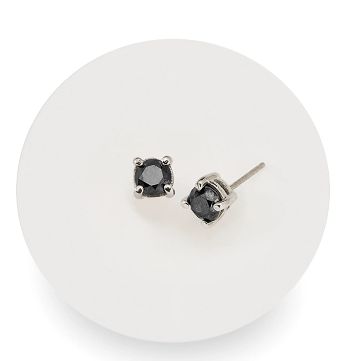 Black Diamond Stud Earrings in Sterling Silver X64821