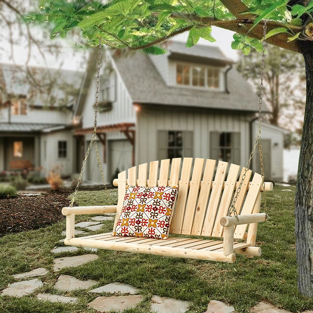 Unfinished Wood Porch Swing With Chains A626