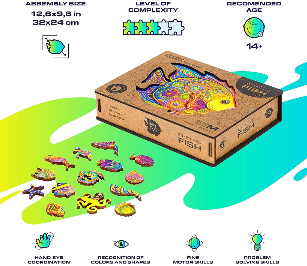 Wooden Jigsaw Puzzle, 12.6 x 9.6 in F33914