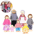 Wooden Dollhouse Dolls Set of 7 Figures D838