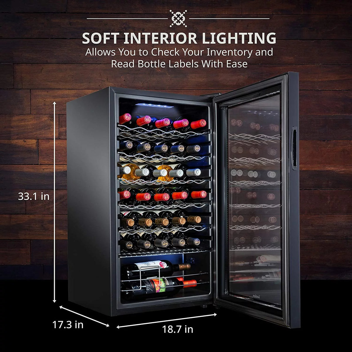18 Bottle Compressor Cooler Refrigerator Black V146