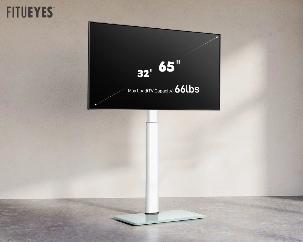 White Tempered Glass Floor TV Stand 32-65 Inch E363892