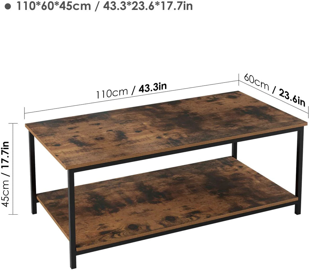 2-Tier Coffee Table with Storage Shelf C340045