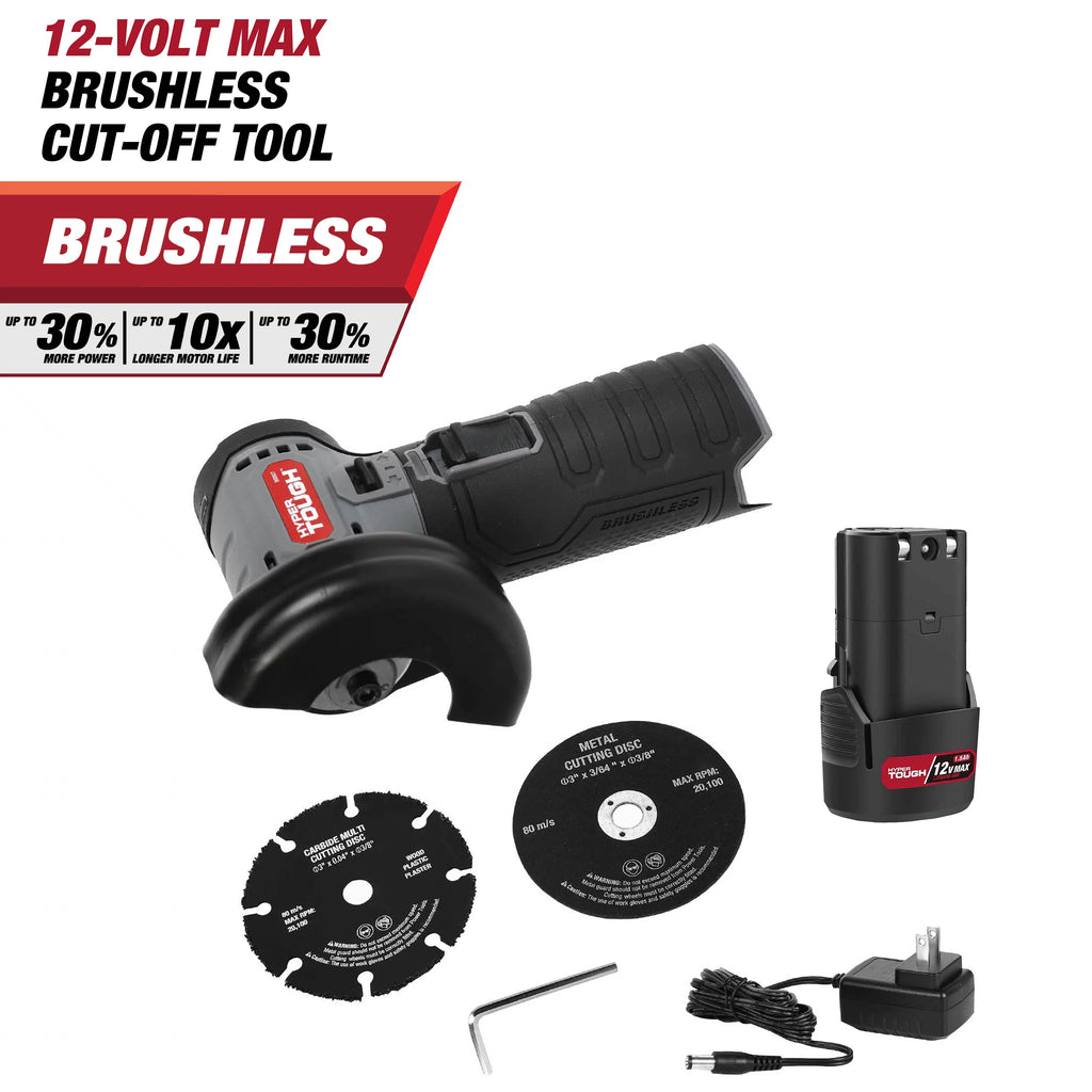 12V Max Brushless Palm Edge Router and 3-inch Disc Brushless Cut-off Tool with 1.5Ah Battery and Charger U273332