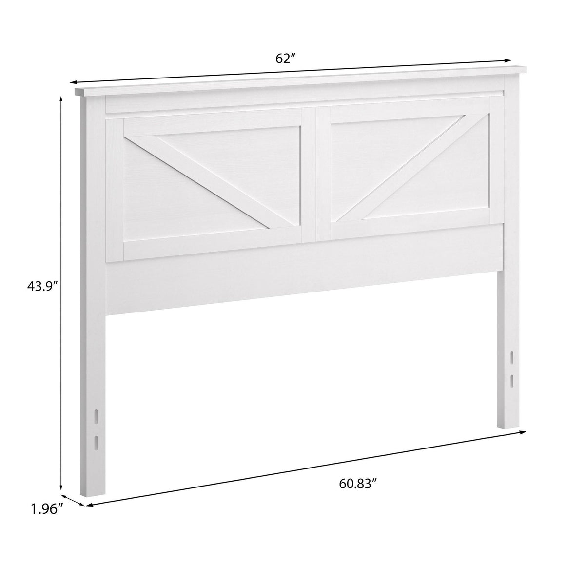 Queen Size Gloss White Wood Panel Headboard S619