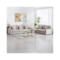Beige Linen Fabric Sofa and Loveseat Living Room Set N31883