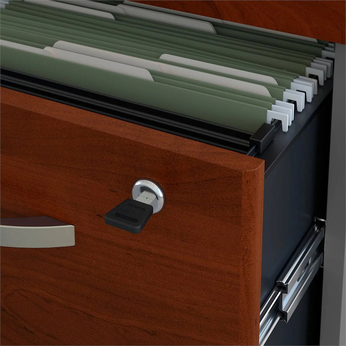 72"W Corner Desk with Return and Mobile Cabinet A591411