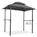 Double Tier Steel Frame BBQ Grill Gazebo Canopy with Bar Counters I983