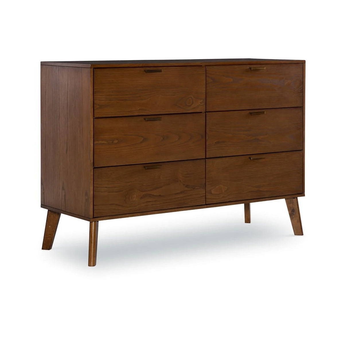 Brown 6 Drawer Wood Dresser Z613