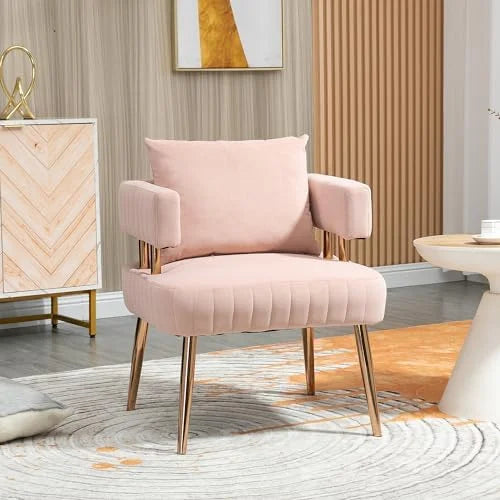 Velvet Small Accent Chair Set of 2 Orange Z396675