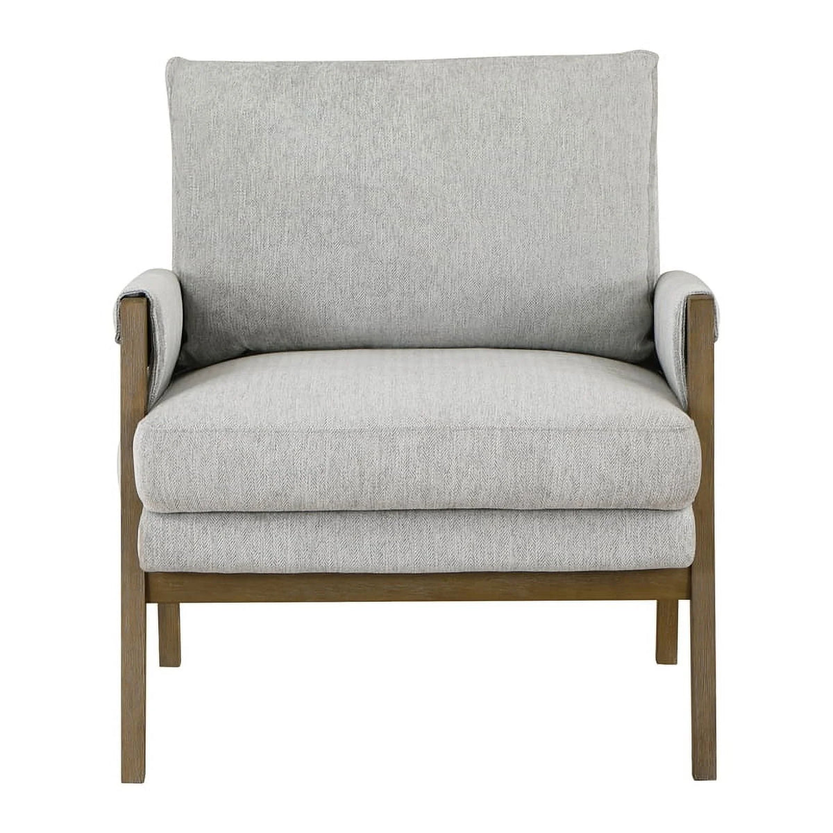 Smoke Gray Fabric Wood Frame Armchair W15994