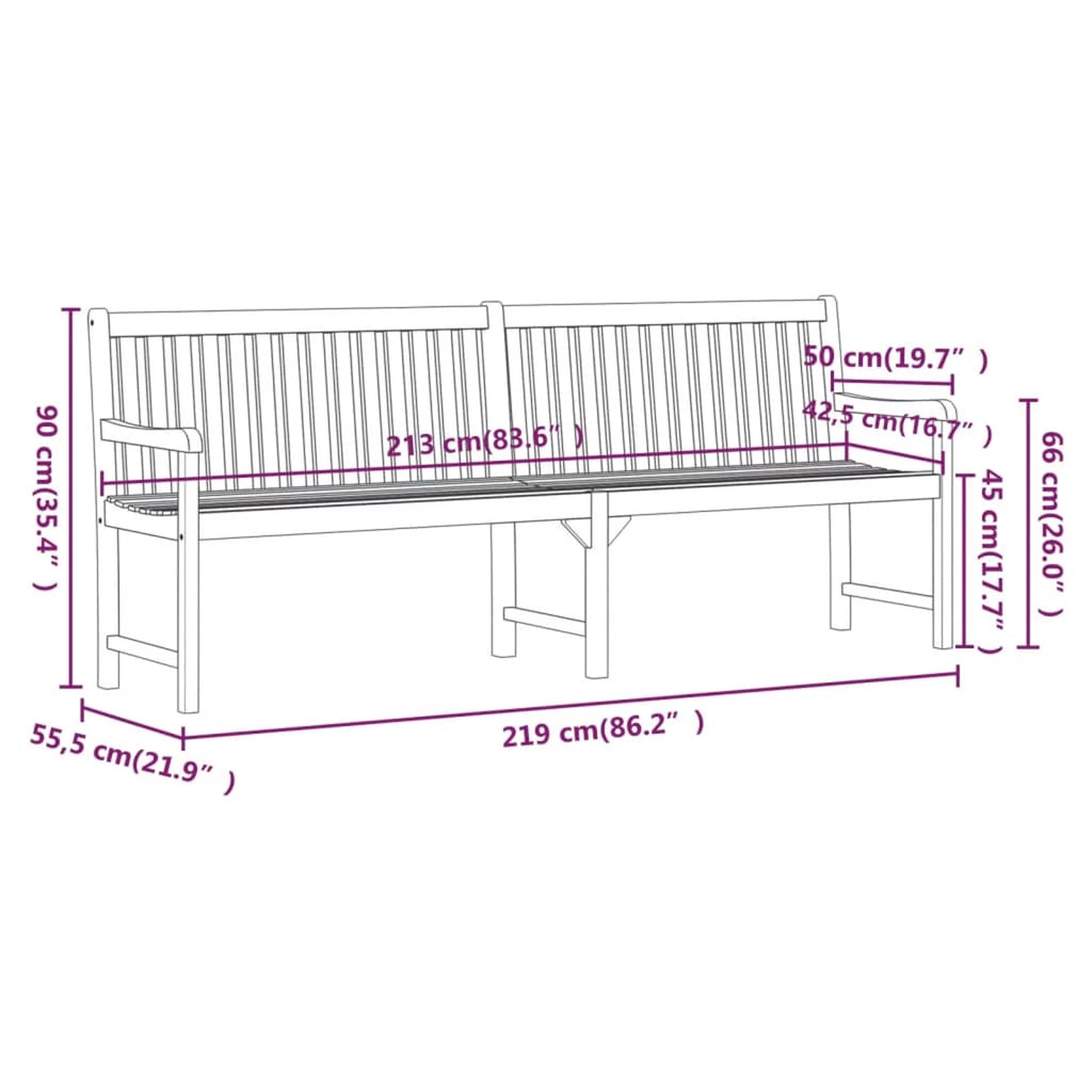 Acacia Wood Garden Bench Z167633