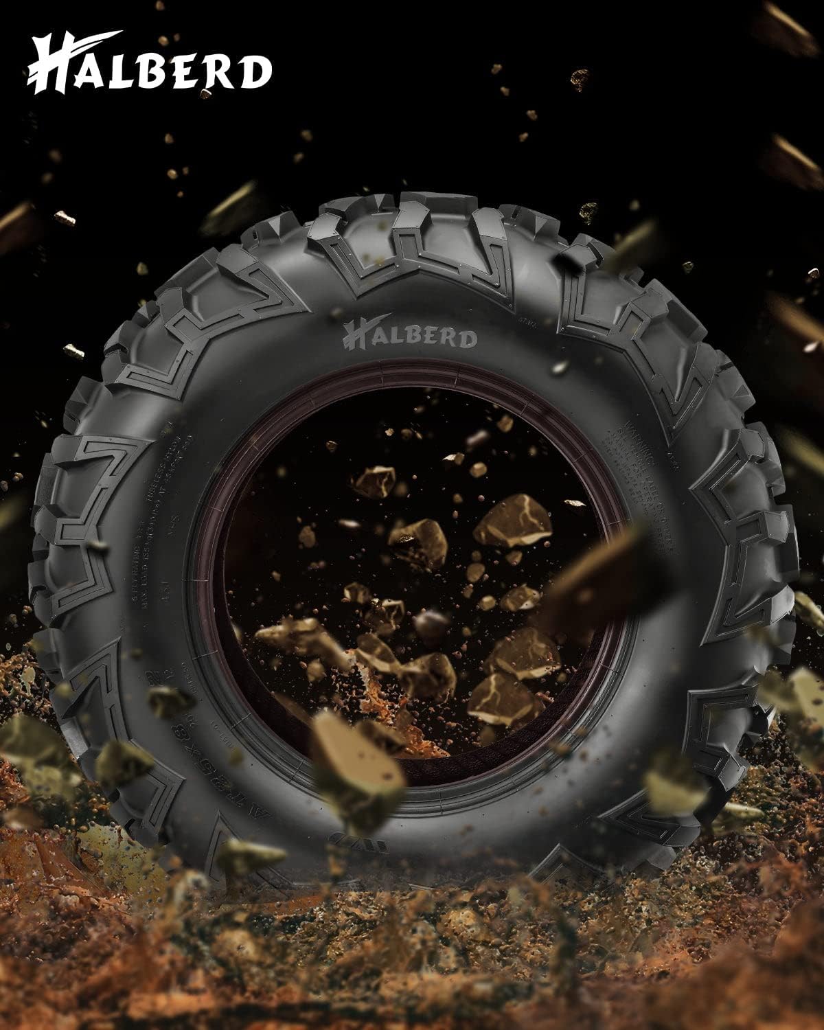 Set of 4 ATV UTV Tires 25x8-12 25x10-12 17MM Tread Depth O5017