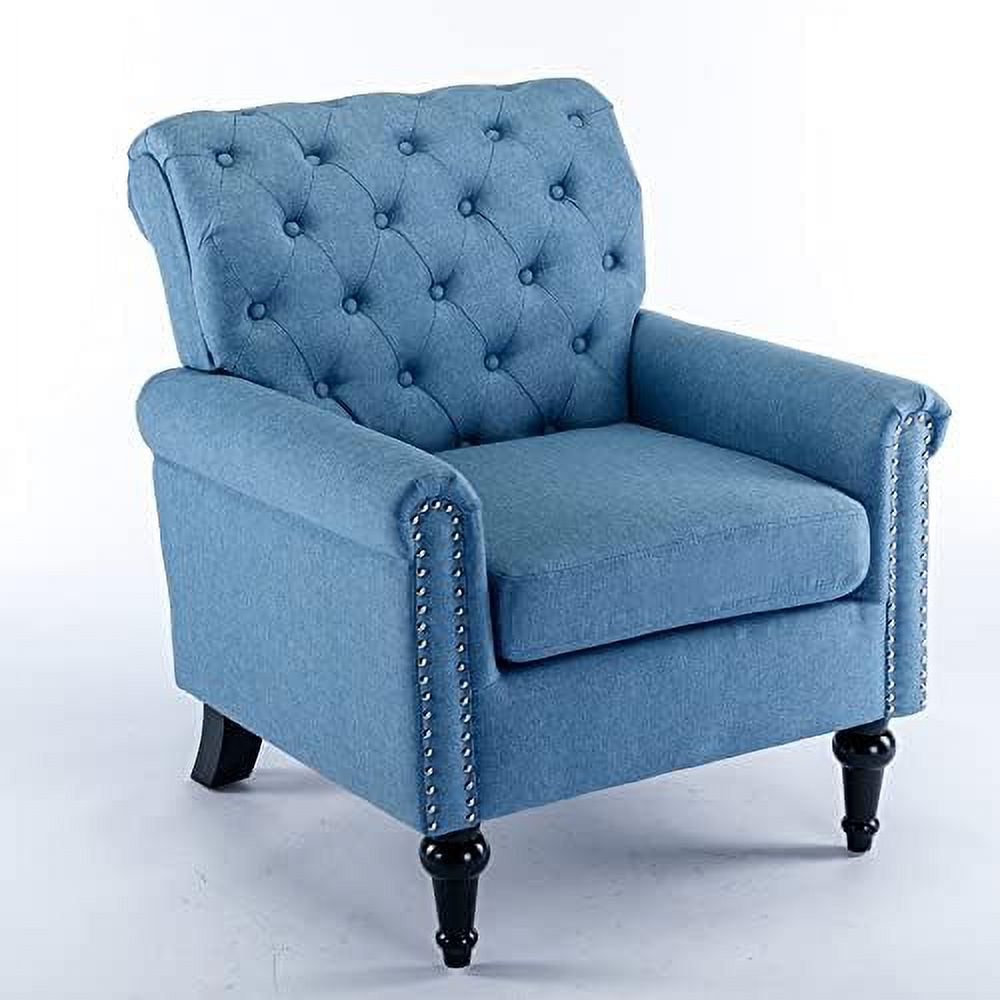 Chenille Fabric Accent Chair with Footrest V622069