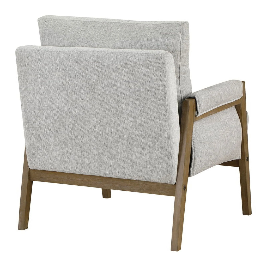 Smoke Gray Fabric Wood Frame Armchair W15994