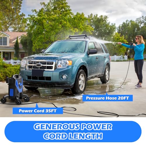 Electric Pressure Washer with Foam Cannon Blue T557763