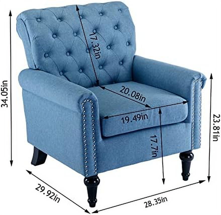 Chenille Fabric Accent Chair with Footrest V622069