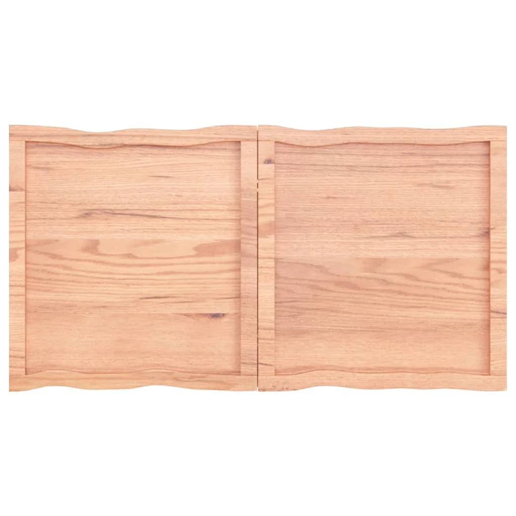 Light Brown Treated Solid Wood Live Edge Table Top A30333