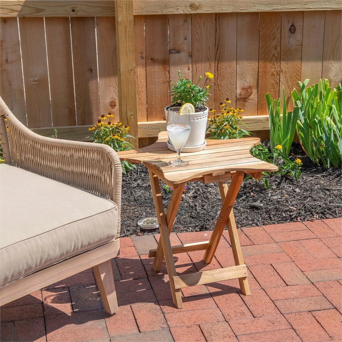 Wood Outdoor Folding Table Set of 2 C3604