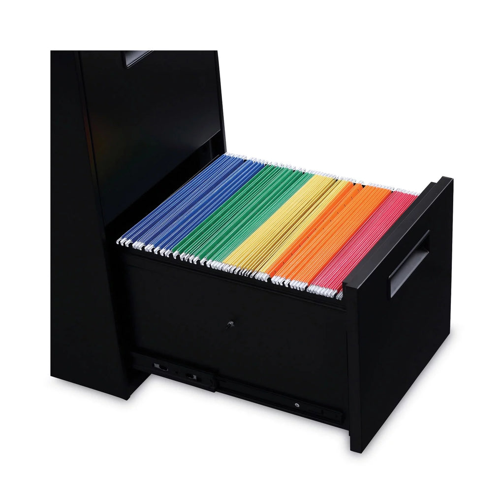 Black Two-Drawer Metal Pedestal File B9202