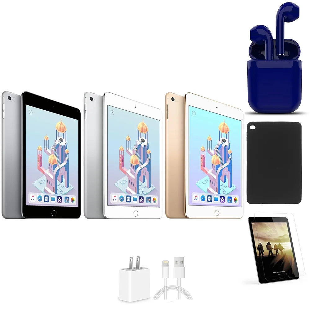 Restored Apple iPad Mini 4 7.9-inch Retina 32GB Wi-Fi Only Bundle (Refurbished) E5372