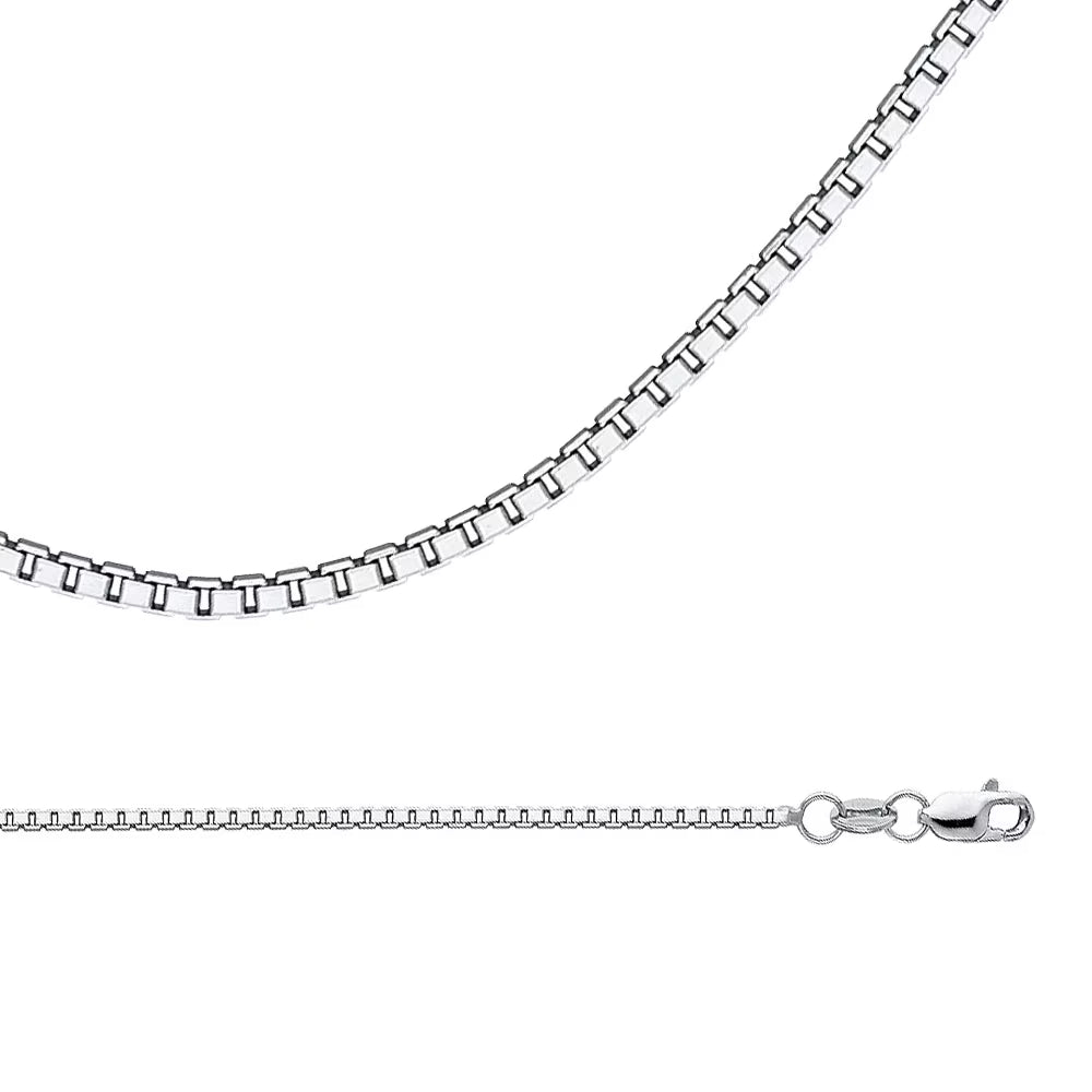 Solid 14k White Gold Chain Necklace, 1.2 mm - 16 inch Z81057