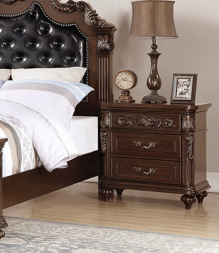 4pcs Eastern King Bed Dresser Mirror Nightstand D56662