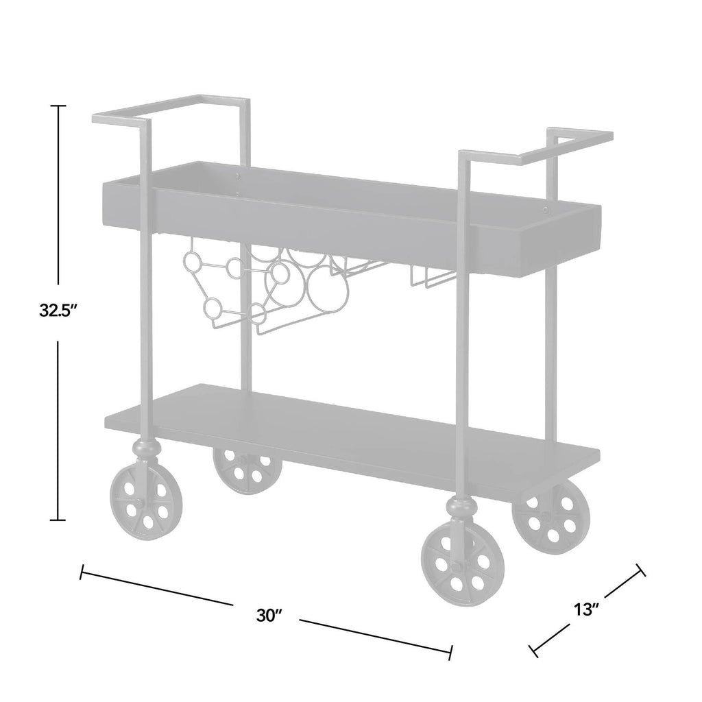 Black Industrial Farmhouse Bar Cart W376