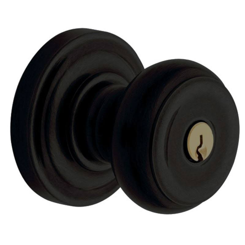 Colonial Knob Keyed Entry Emergency Exit Satin Black F21551