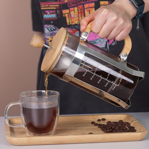 34 oz French Press Coffee Maker with Bamboo Lid A382591