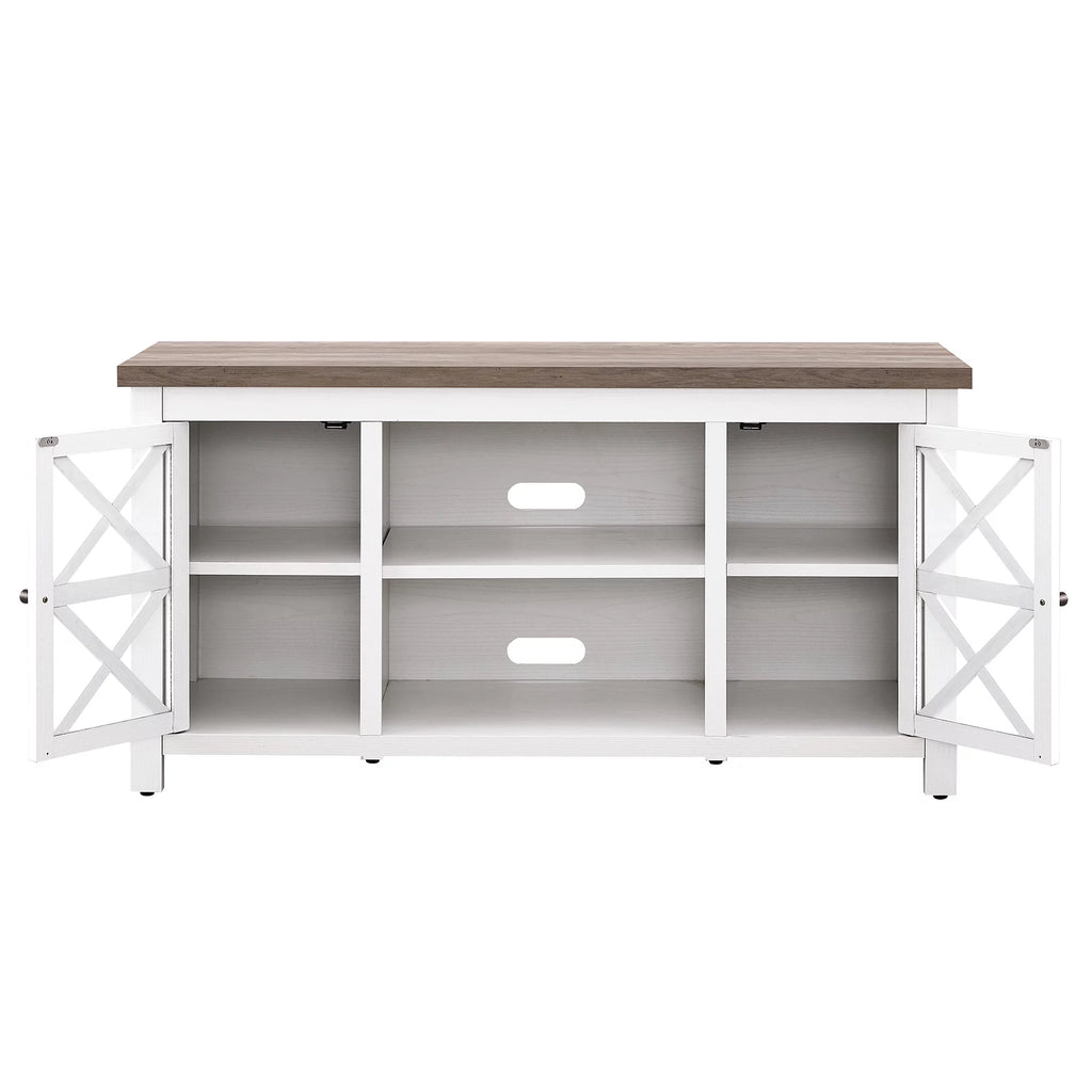 White Gray Oak Rectangular TV Stand E8857