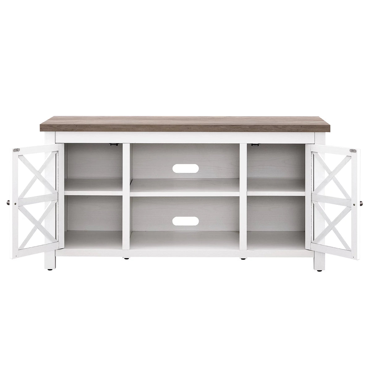 White Gray Oak Rectangular TV Stand E8857